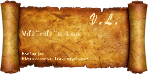 Vörös Lea névjegykártya